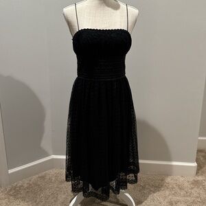 Maggy London Black Strapless Lace Dress